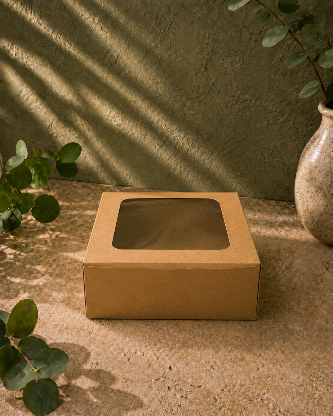 Kraft Cake Box 10x10x4.5- with Window