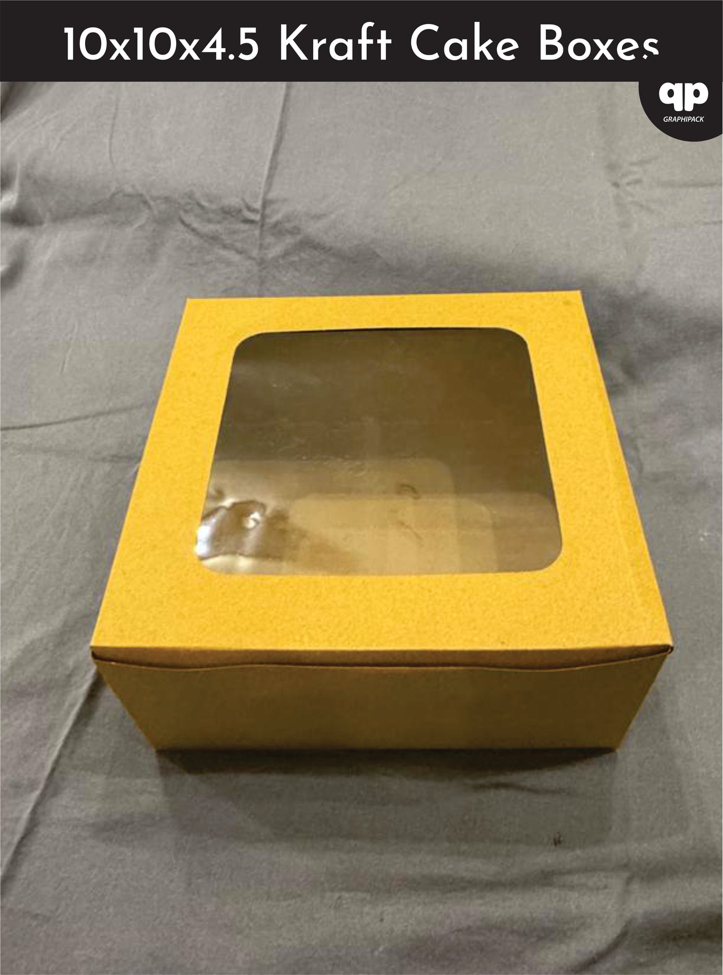 Kraft Cake Box 10x10x4.5- with Window