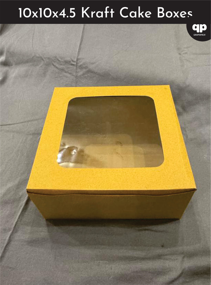 Kraft Cake Box 10x10x4.5- with Window