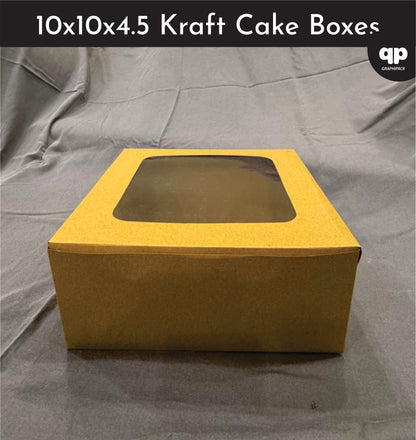 Kraft Cake Box 10x10x4.5- with Window