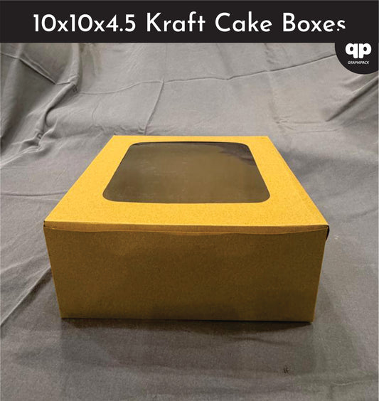 Kraft Cake Box 10x10x4.5- with Window