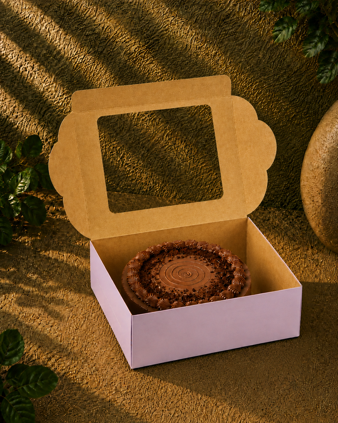 Cake Box 10"x10"x4.5" (Grey Inside)- For 2 Pound