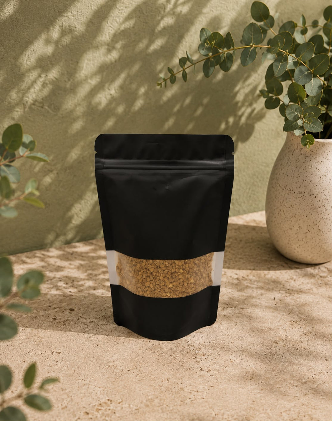 Black Standup Pouch 12x20cm