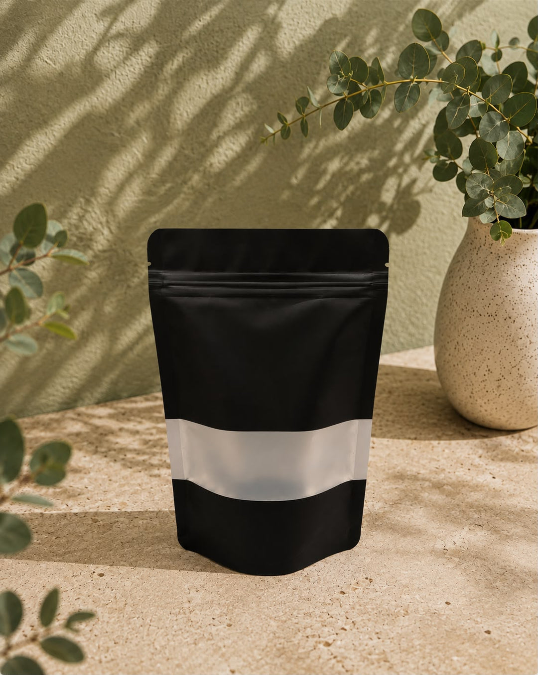 Black Standup Pouch 12x20cm