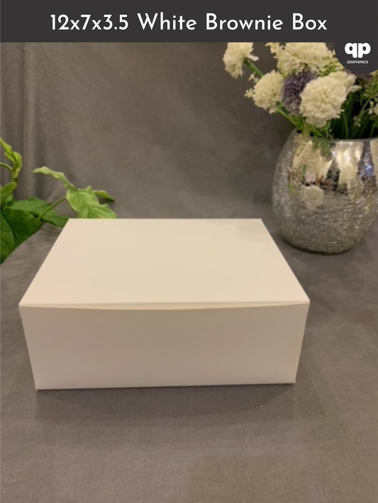 White Brownie Box 12"x7"x3.5" without window
