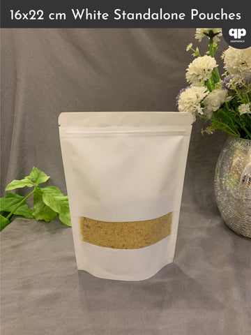 White Standup Pouch 16x22cm