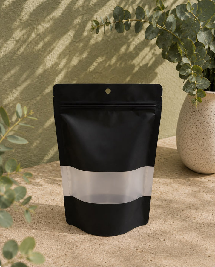Black Standup Pouch 16x24 cm