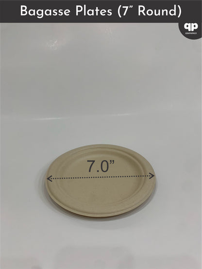 7" Round Bagasse Plates