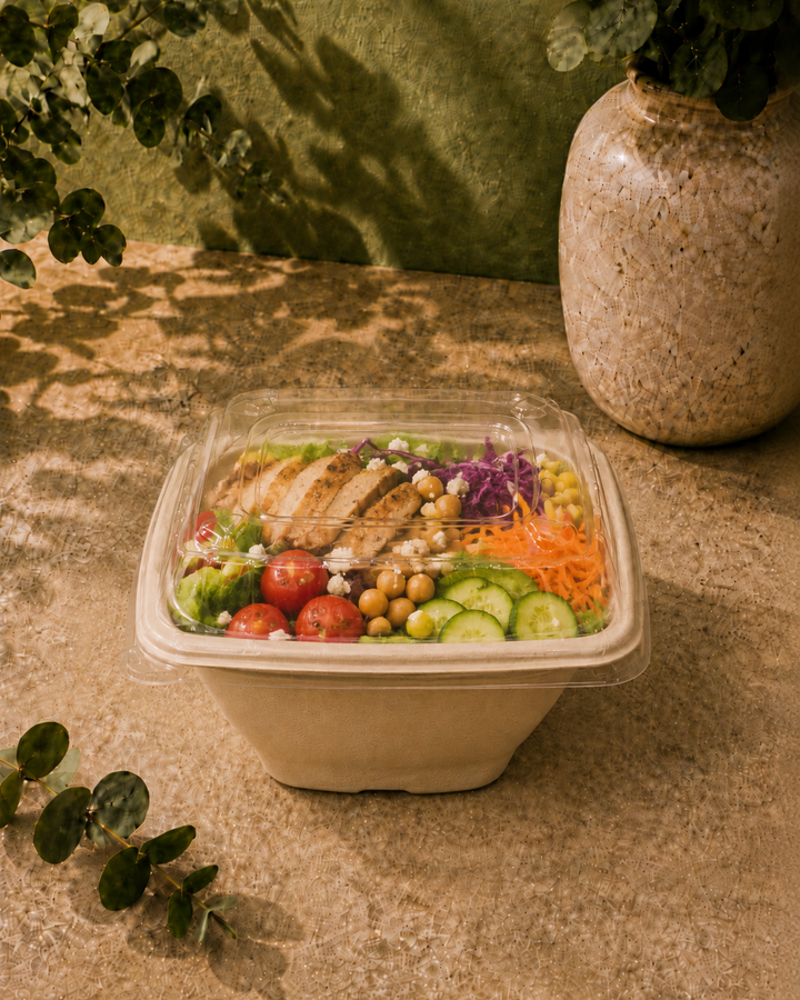 42 oz (1240 ml) square box with transparent lids: