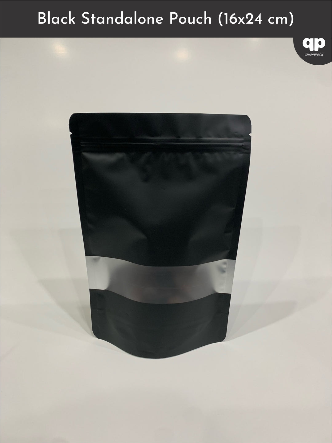 Black Standup Pouch 16x24 cm