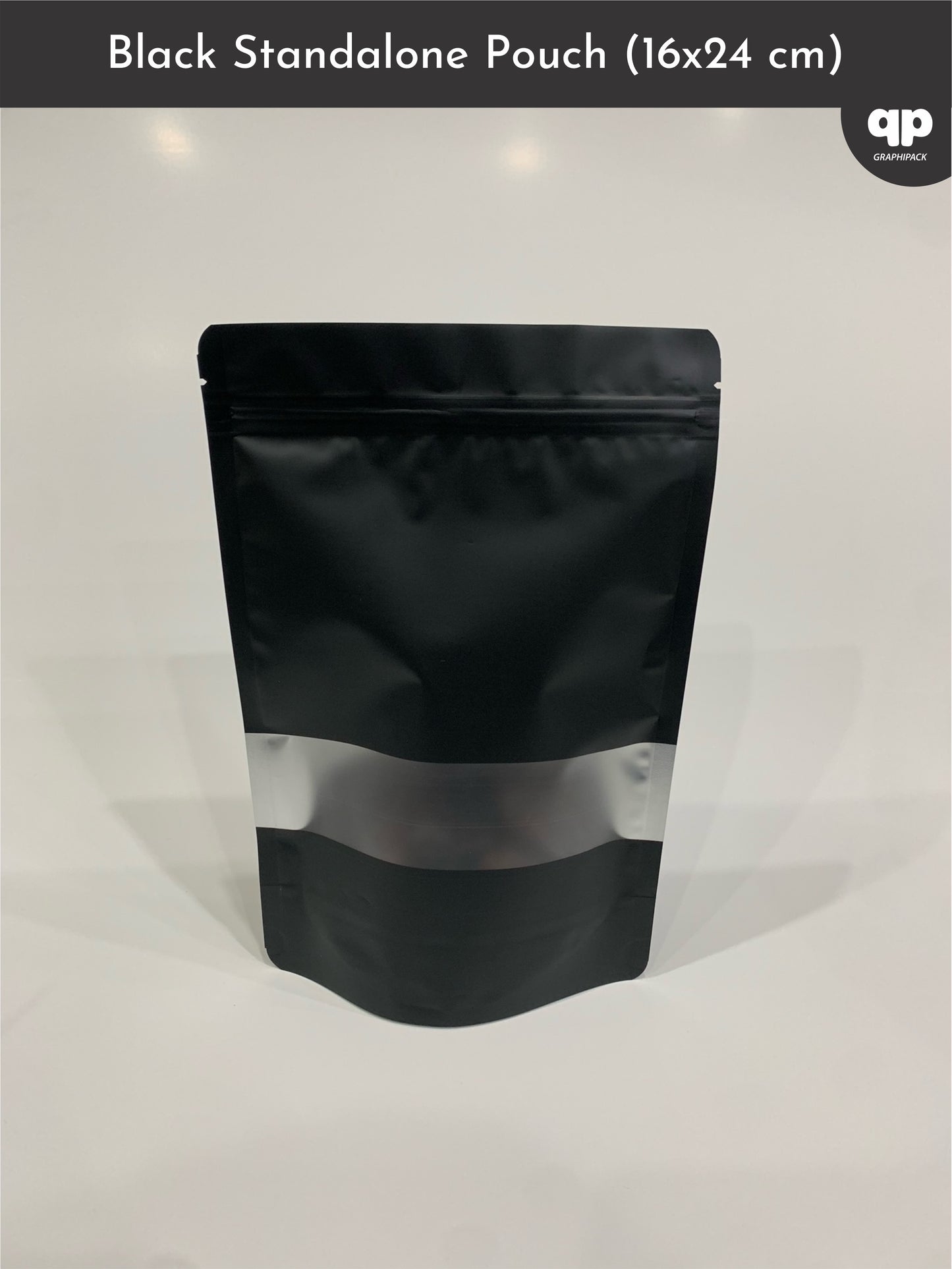 Black Standup Pouch 16x24 cm