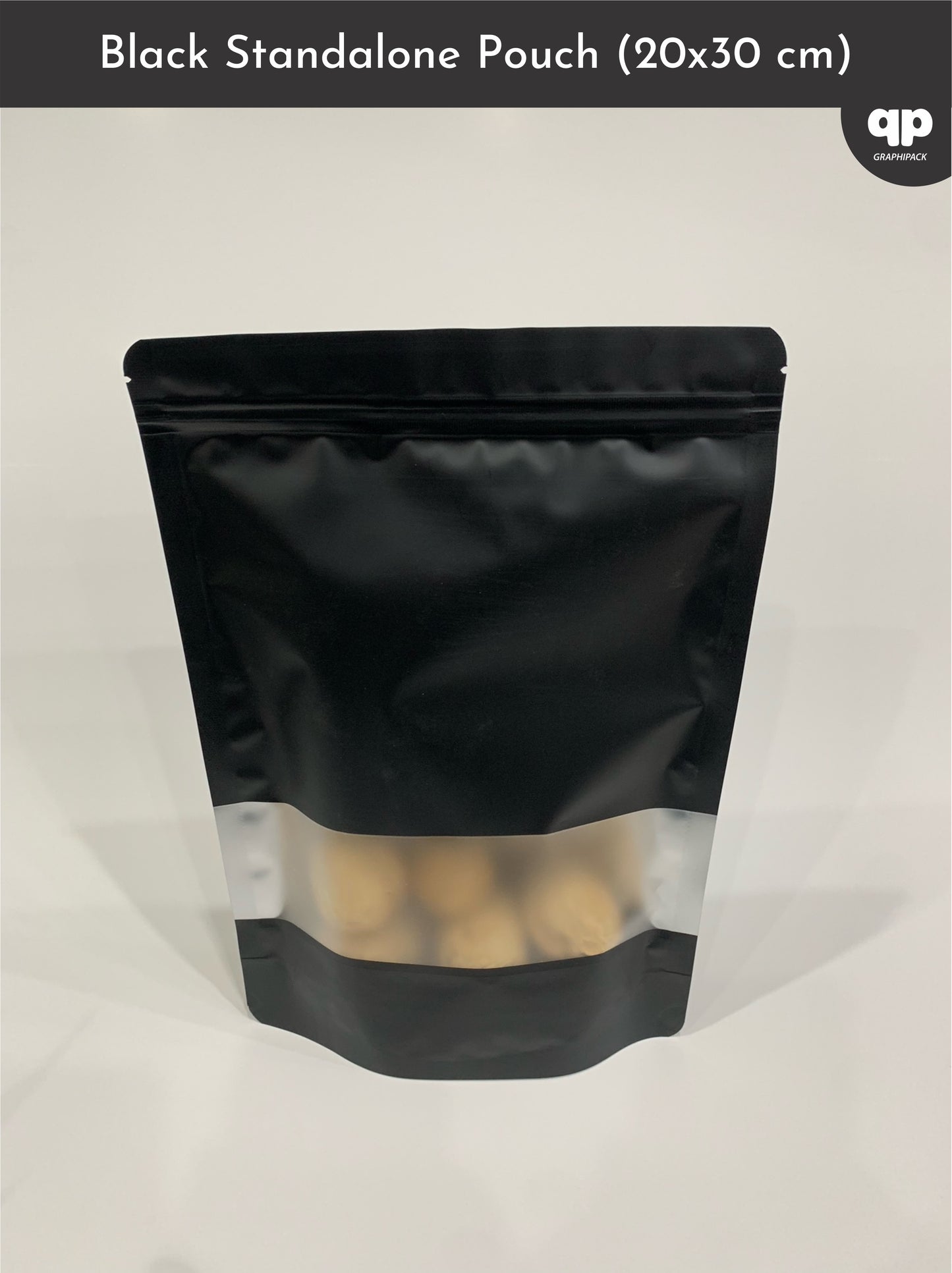 Black Standup Pouch 20x30 cm