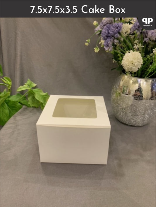 Cake Box 7.5"x7.5"x3.5" - with Window