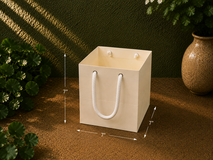 White Card bags- 7x7x7 with strings