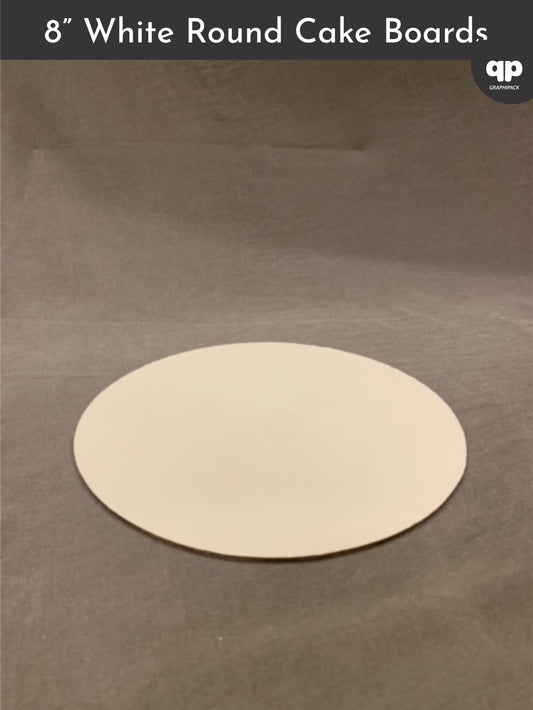 White Cake Boards - 8” Round