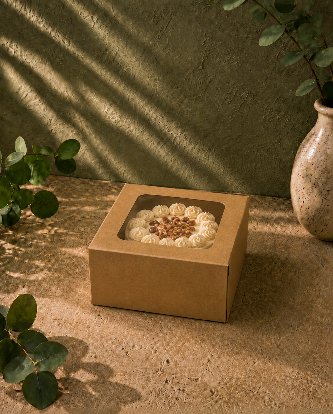 Kraft Cake Box 8x8x5- with Window