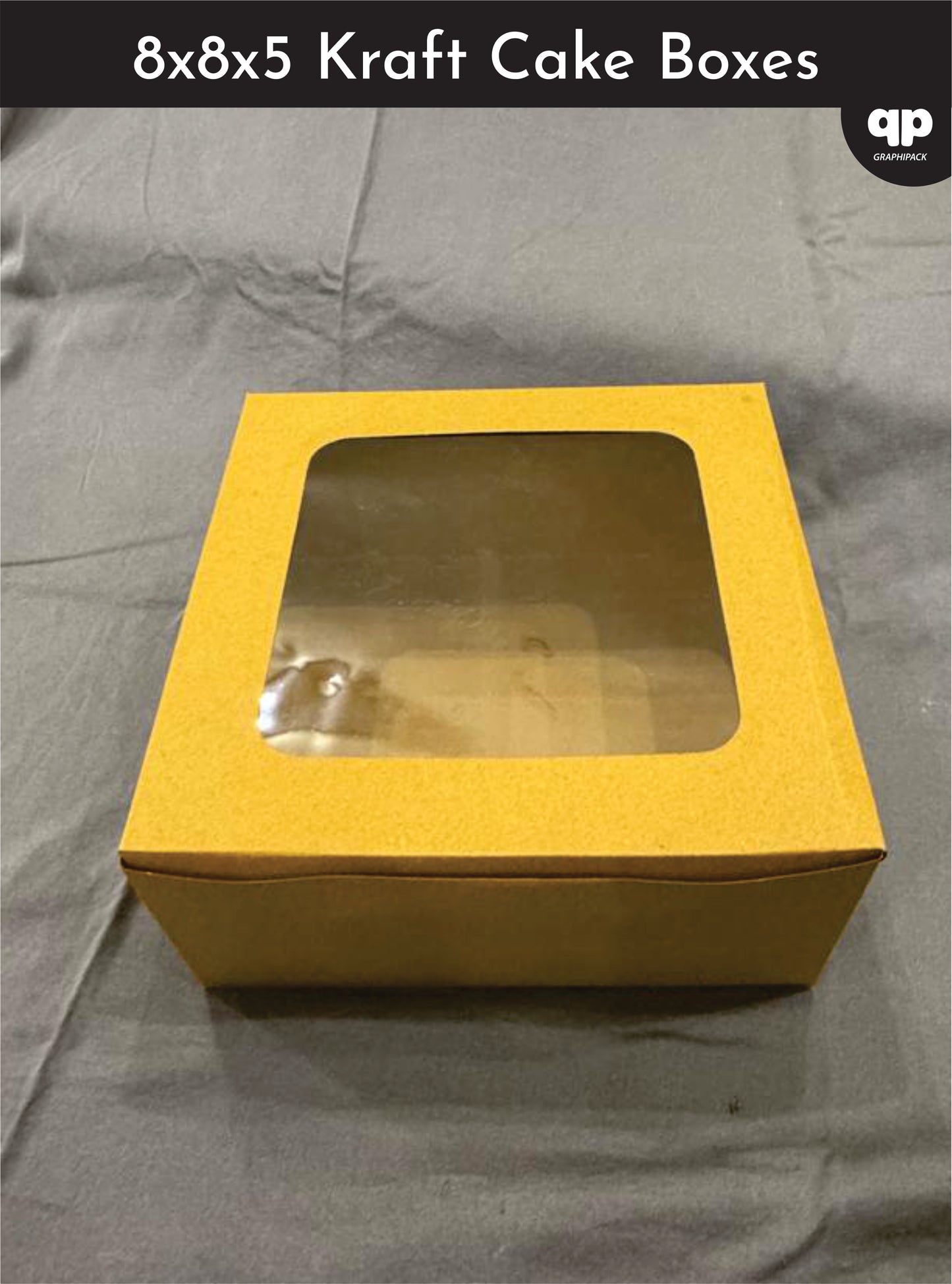 Kraft Cake Box 8x8x5- with Window