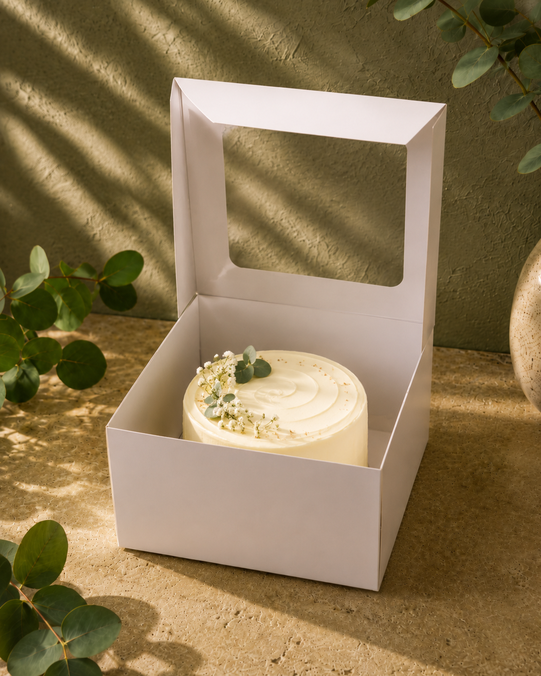 Cake Box 8"x8"x5" (Grey Inside)- For 1 Pound