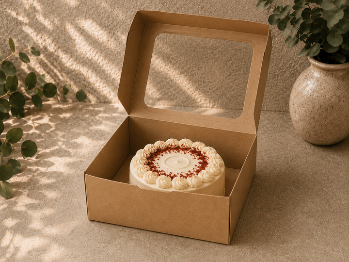 Kraft Cake Box 8x8x5- with Window