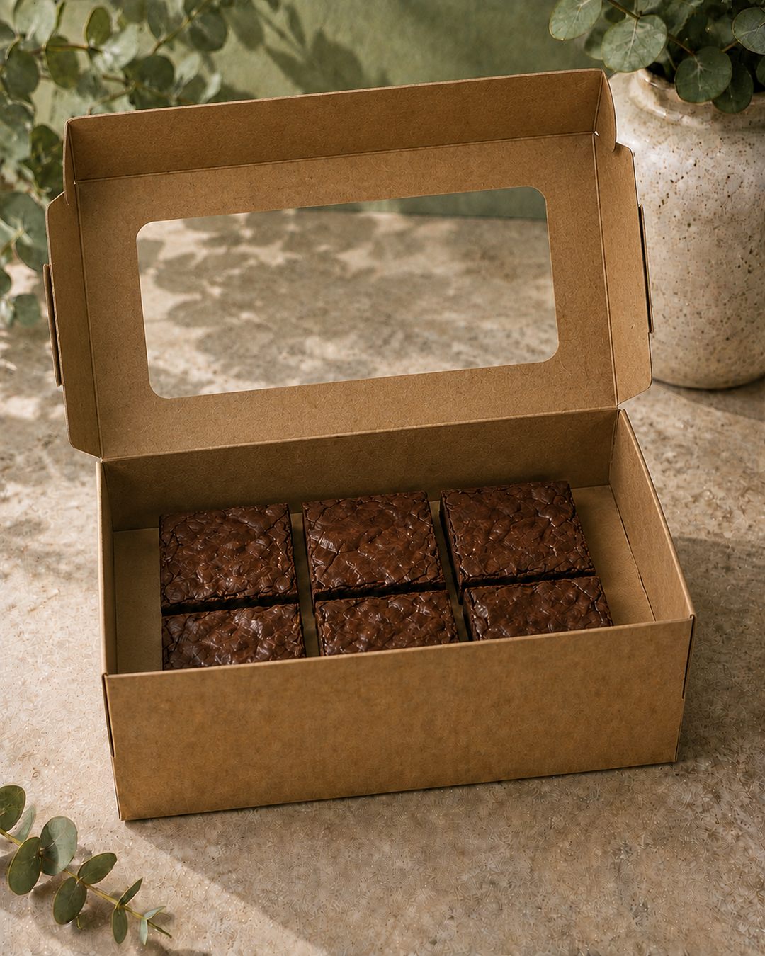 Kraft Brownie Box 9.5"x6.5"x4" - with Window