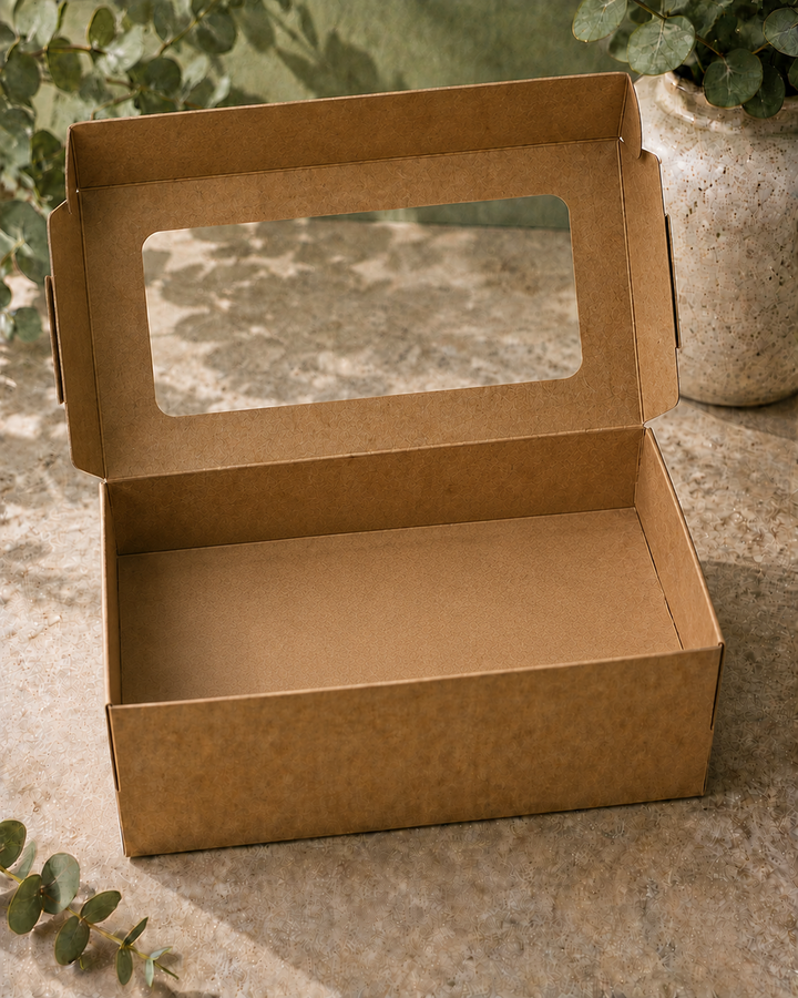 Kraft Brownie Box 9.5"x6.5"x4" - with Window