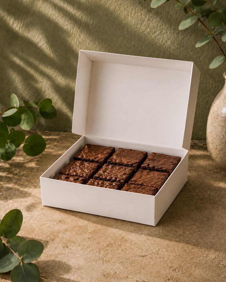 White Brownie Box 9"x7"x3.5" without window