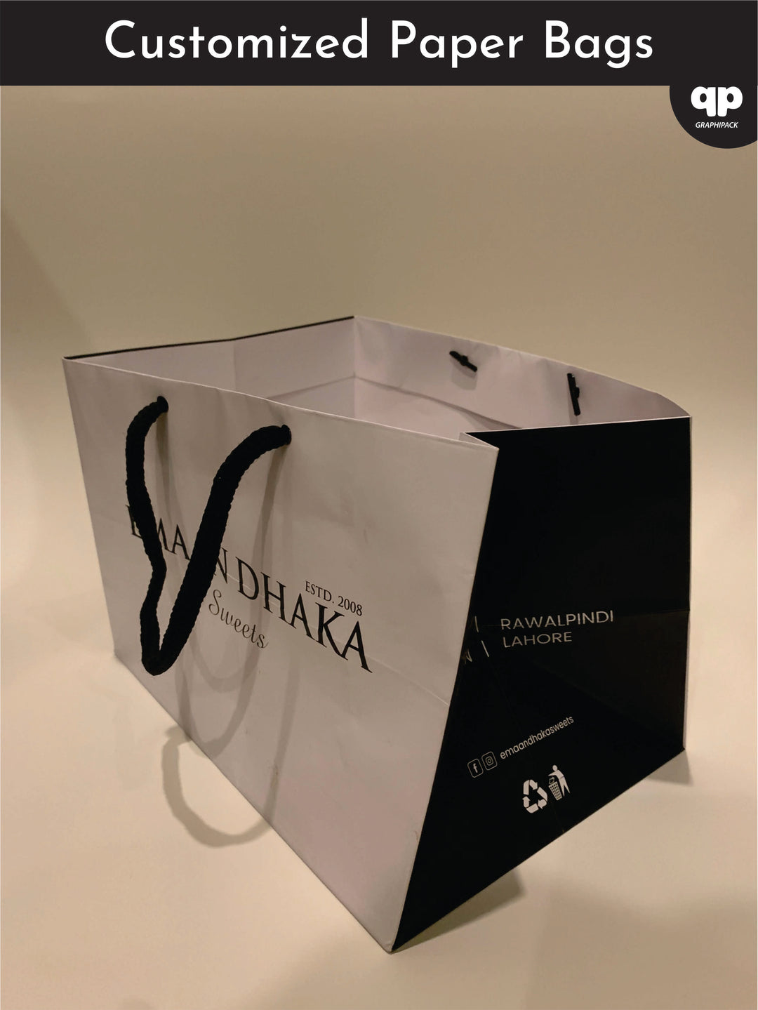 Customizable White Card Bags (11x10.5x10.5 with strings)