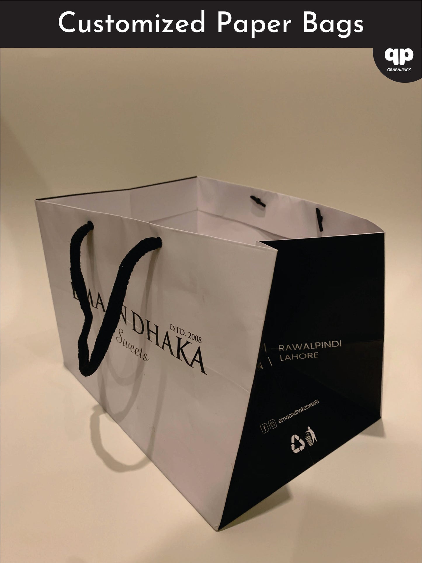 Customizable White Card Bags (11x10.5x10.5 with strings)