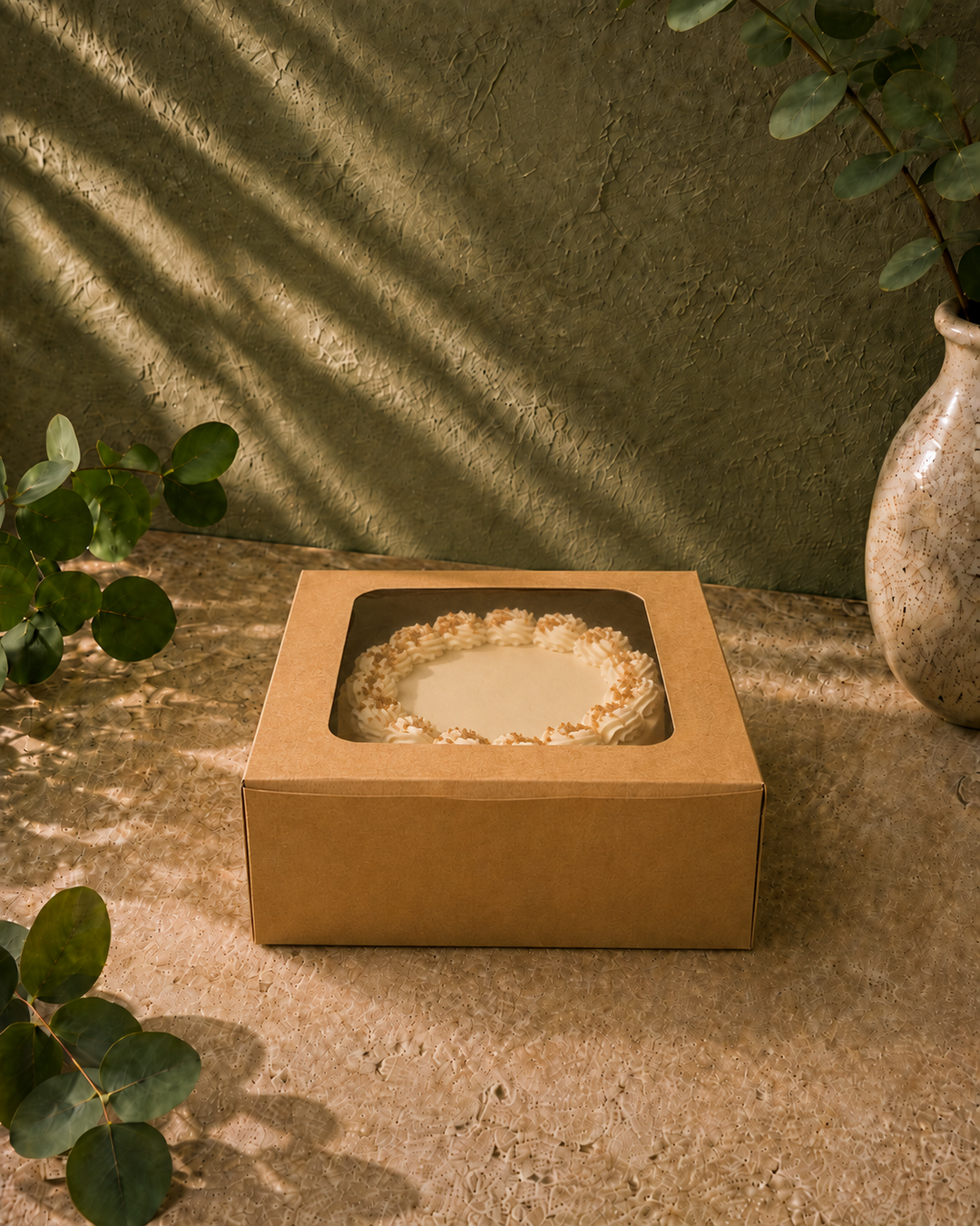 Kraft Cake Box 10x10x4.5- with Window