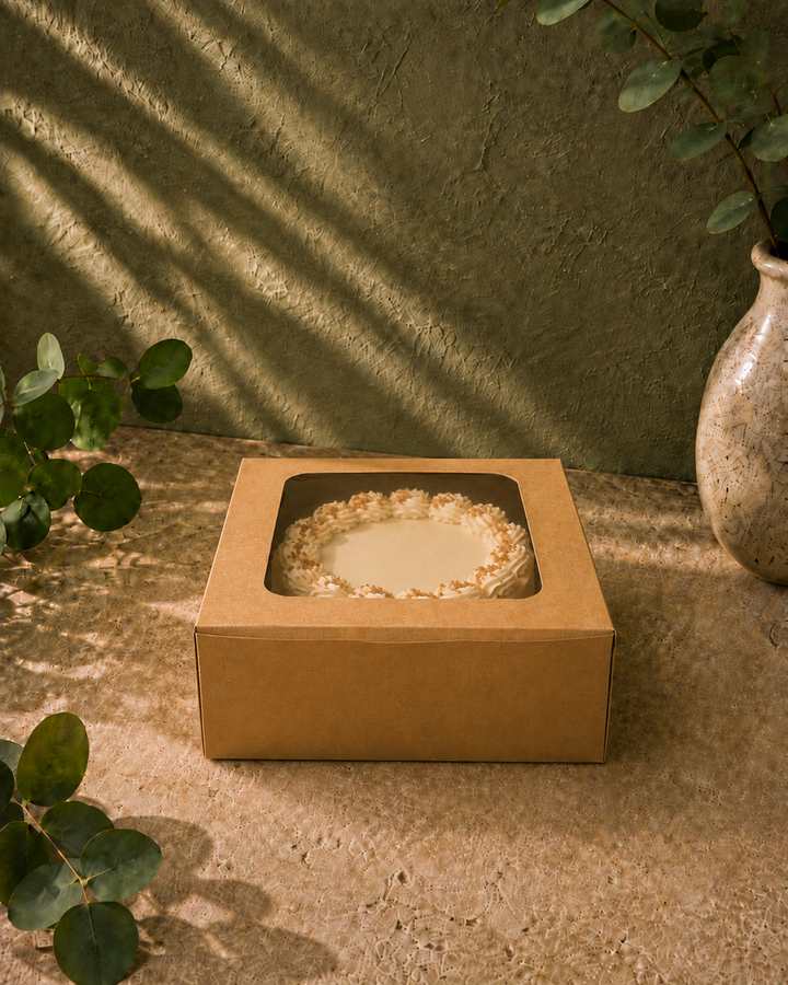 Kraft Cake Box 10x10x4.5- with Window