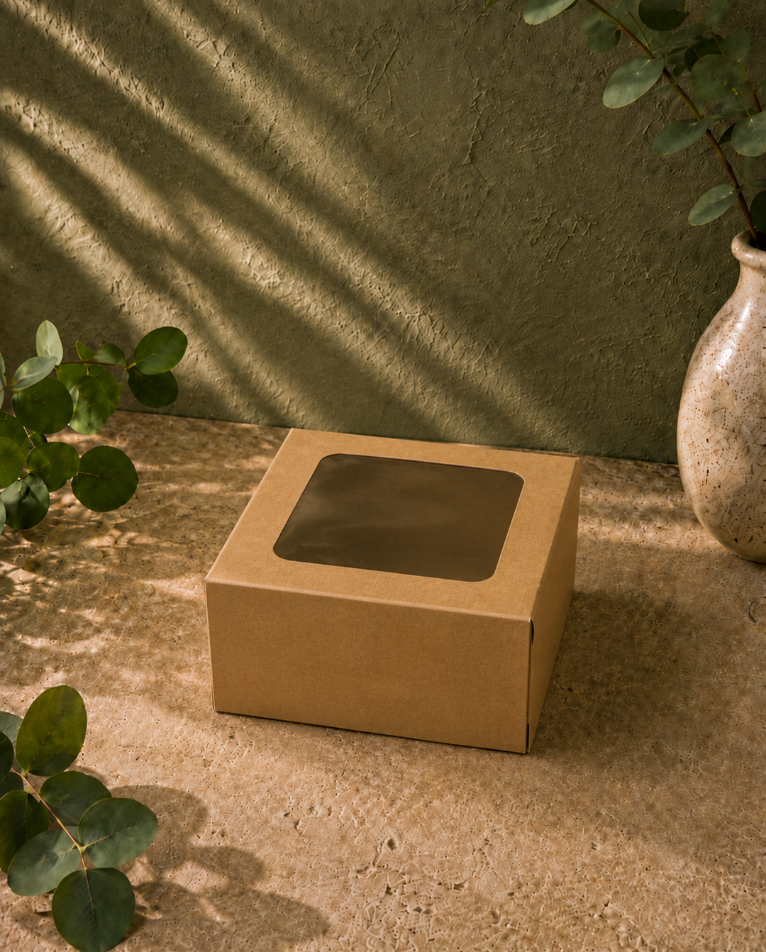 Kraft Cake Box 8x8x5- with Window