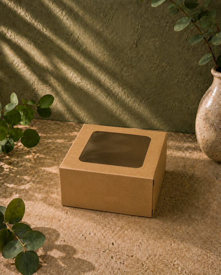 Kraft Cake Box 8x8x5- with Window