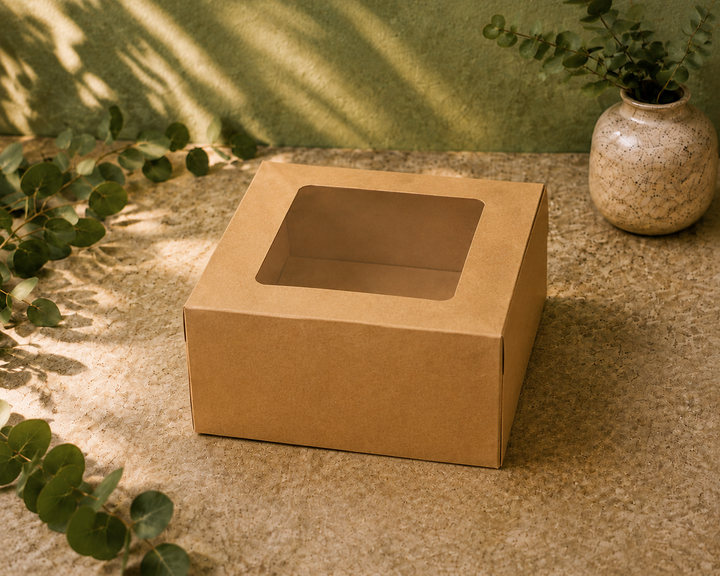 Kraft Cake Box 10x10x4.5- with Window