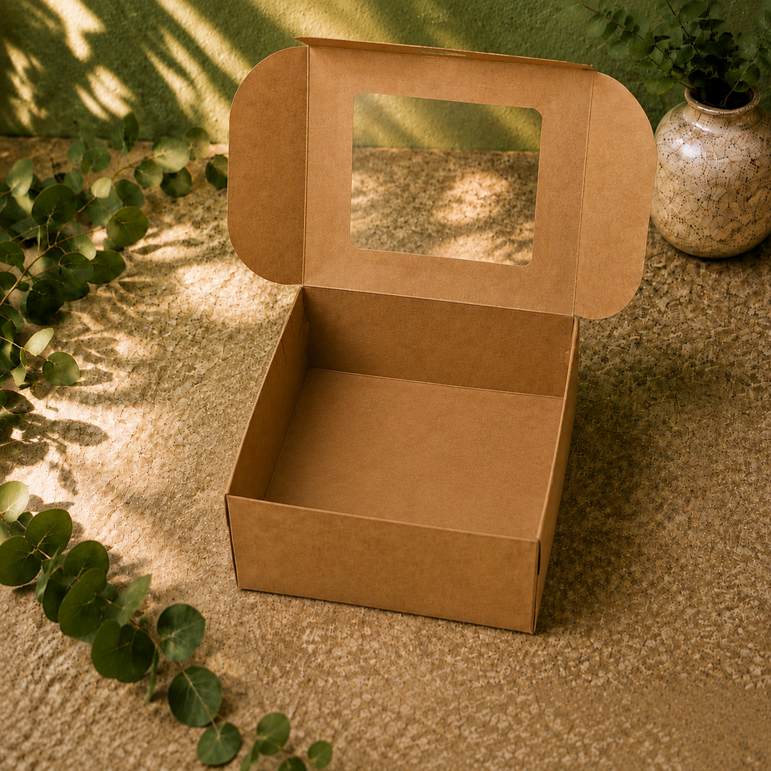 Kraft Cake Box 10x10x4.5- with Window