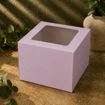 Cake Box 10"x10"x7.5" (Grey Inside)- with Window