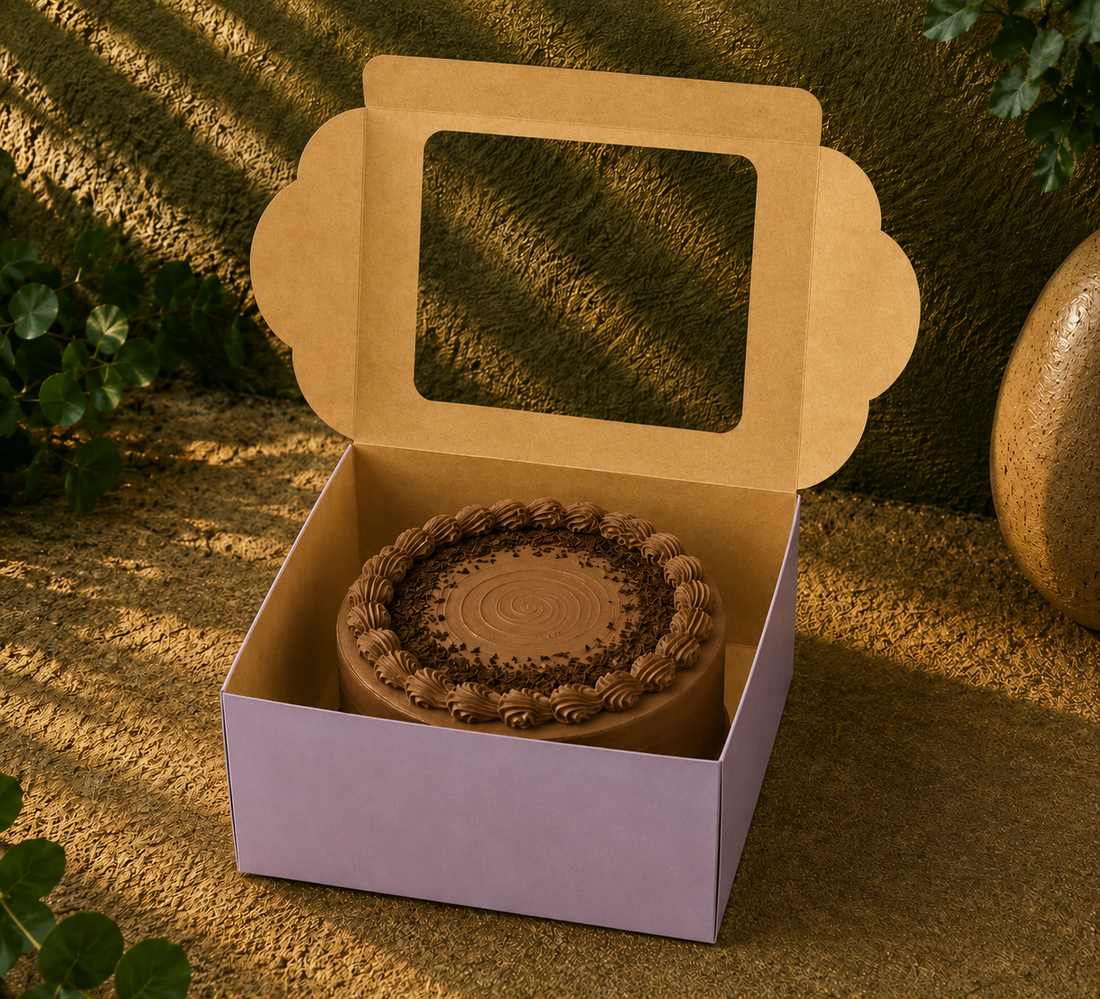 Cake Box 10"x10"x7.5" (Grey Inside)- with Window