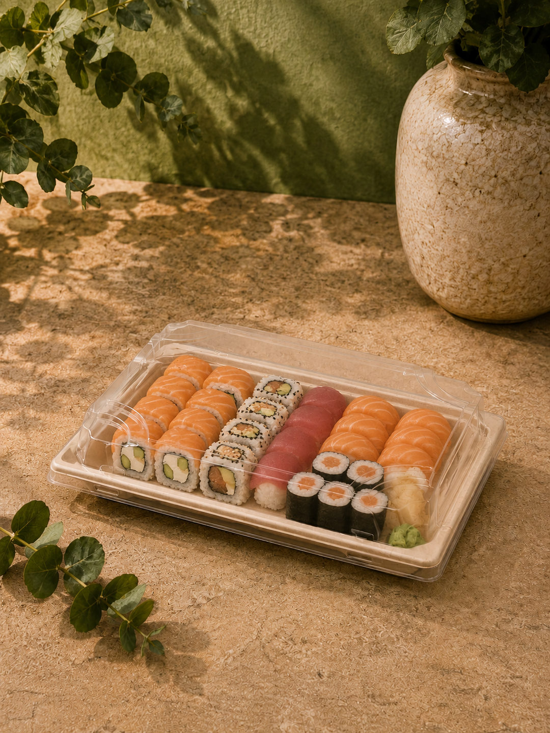 Bagasse Sushi Tray (8.5x3.5x1.75)